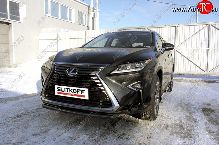 11 799 р. защита переднего бампера Slitkoff  Lexus RX350  AL20 (2015-2019) дорестайлинг (Цвет: серебристый)  с доставкой в г. Пермь