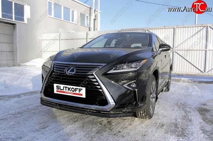 13 199 р. Защита переднего бампер Slitkoff Lexus RX350 AL20 дорестайлинг (2015-2019) (Цвет: серебристый)  с доставкой в г. Пермь