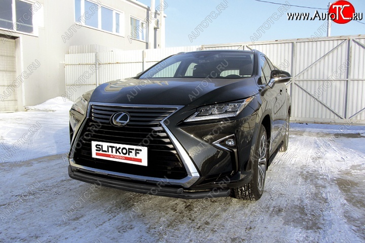 14 749 р. Защита переднего бампер Slitkoff Lexus RX350 AL20 дорестайлинг (2015-2019) (Цвет: серебристый)  с доставкой в г. Пермь