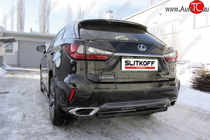 9 949 р. Защита задняя Slitkoff Lexus RX350 AL20 дорестайлинг (2015-2019) (Цвет: серебристый)  с доставкой в г. Пермь