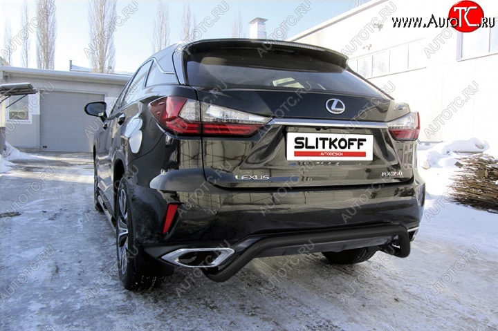 11 299 р. Защита задняя Slitkoff Lexus RX350 AL20 дорестайлинг (2015-2019) (Цвет: серебристый)  с доставкой в г. Пермь