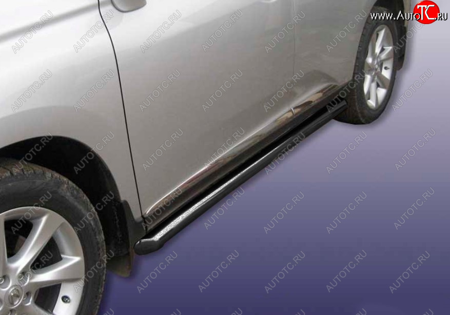 16 499 р. Защита порогов Ø76 мм с гибами Slitkoff  Lexus RX350  AL10 (2008-2012) дорестайлинг (сталь с полимерным покрытием, цвет серебро)  с доставкой в г. Пермь