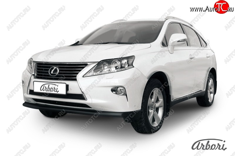 9 845 р. Защита переднего бампера Arbori (черная, 1 труба d57 mm). Lexus RX350 AL10 рестайлинг (2012-2015)  с доставкой в г. Пермь