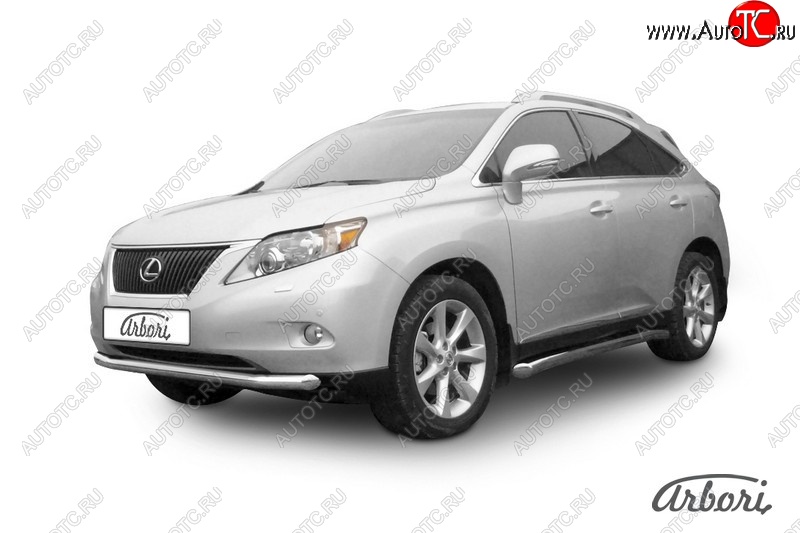 20 879 р. Защита переднего бампера Arbori (нержавейка, 1 труба d76 mm). Lexus RX350 AL10 дорестайлинг (2008-2012)  с доставкой в г. Пермь