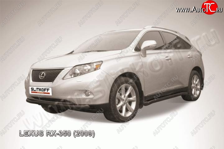 14 999 р. Защита переднего бампер Slitkoff Lexus RX350 AL10 дорестайлинг (2008-2012) (Цвет: серебристый)  с доставкой в г. Пермь