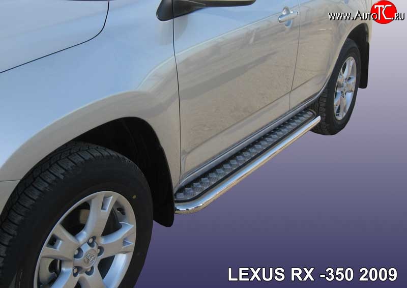 22 699 р. Широкая защита порогов Slitkoff  Lexus RX350  AL10 (2008-2012) дорестайлинг (Нержавейка, Полированная)  с доставкой в г. Пермь
