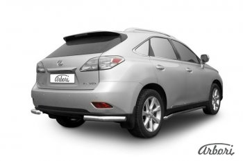 Защита заднего бампера Arbori (уголки, нержавейка, 1 труба d76 mm). Lexus RX350  AL10 (2008-2012) дорестайлинг