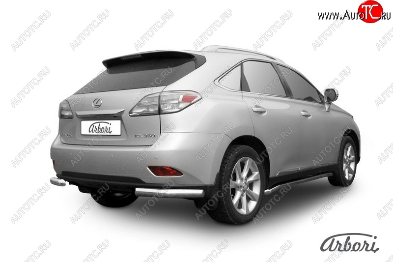 19 259 р. Защита заднего бампера Arbori (уголки, нержавейка, 1 труба d76 mm).  Lexus RX350  AL10 (2008-2012) дорестайлинг  с доставкой в г. Пермь