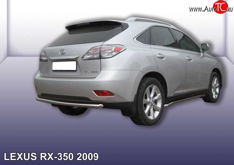 14 549 р. Одинарная защита заднего бампера из трубы диаметром 57 мм Slitkoff Lexus RX350 AL10 дорестайлинг (2008-2012) (Нержавейка, Полированная)  с доставкой в г. Пермь