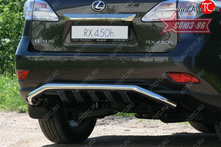 25 649 р. Защита заднего бампера Souz-96 (d60)  Lexus RX350  AL10 (2008-2012) дорестайлинг  с доставкой в г. Пермь