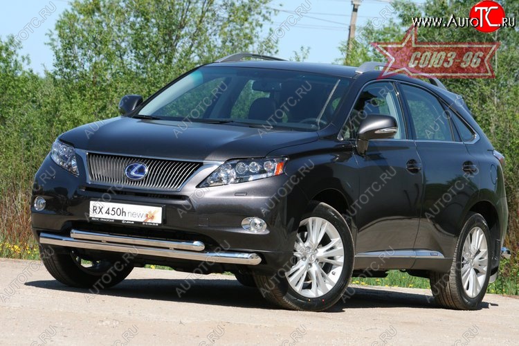 28 709 р. Защита переднего бампера двойная Souz-96 (d76/60)  Lexus RX450H  AL10 (2009-2012) дорестайлинг  с доставкой в г. Пермь