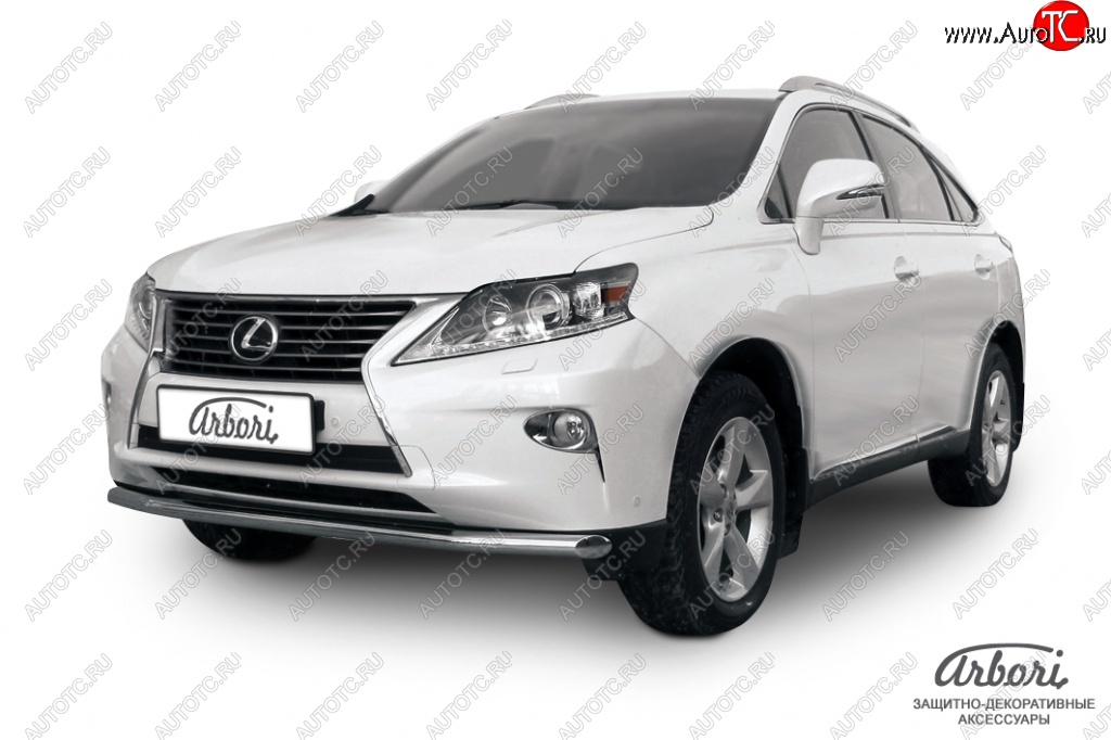 23 939 р. Защита переднего бампера Arbori (нержавейка, 1 труба d57 mm) Lexus RX350 AL10 рестайлинг (2012-2015)  с доставкой в г. Пермь