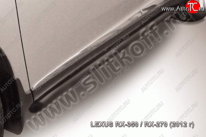 13 699 р. Защита порогов Slitkoff  Lexus RX350  AL10 (2012-2015) рестайлинг (Цвет: серебристый)  с доставкой в г. Пермь