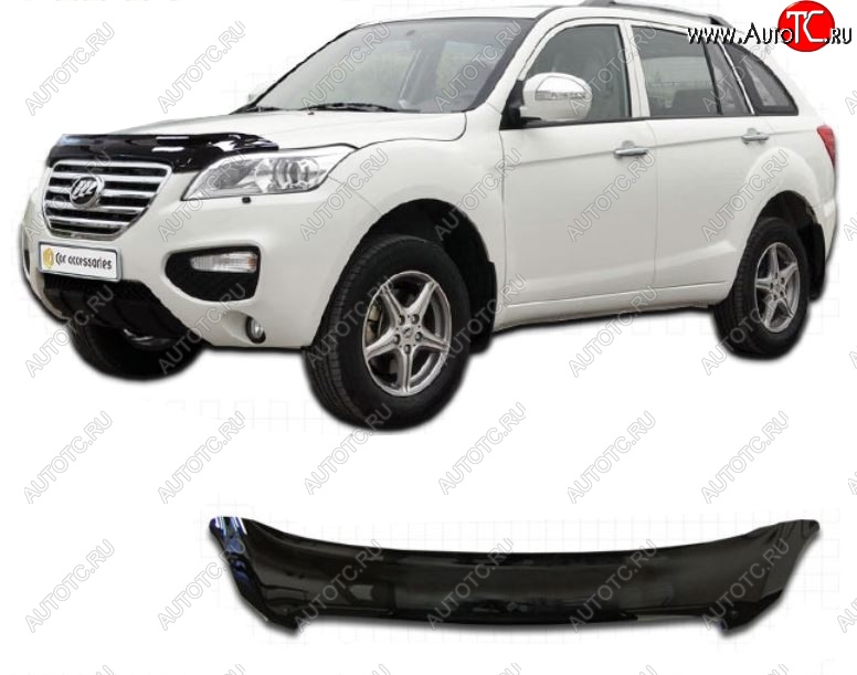 2 099 р. Дефлектор капота CA-Plastiс Lifan X60 дорестайлинг (2011-2015) (Classic черный, Без надписи)  с доставкой в г. Пермь
