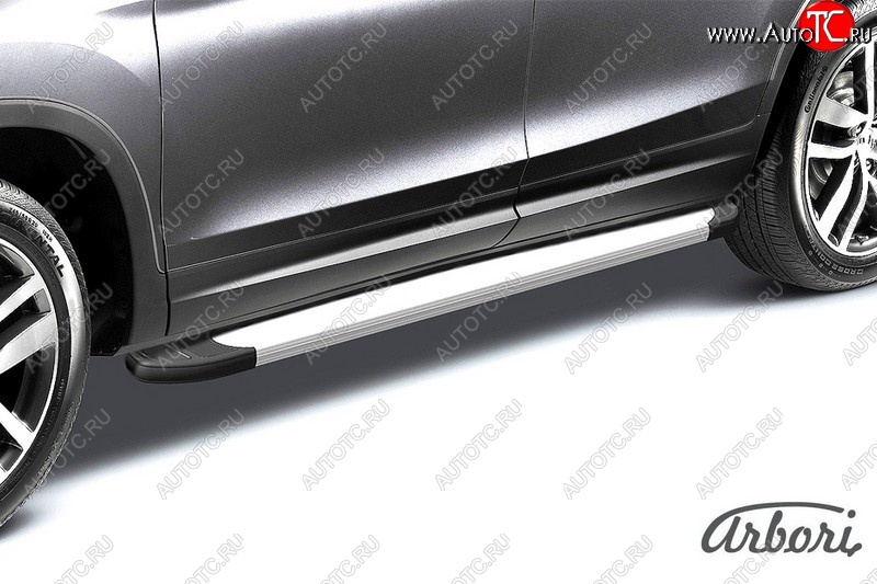 10 619 р. Порожки для ног Arbori Optima Silver Lifan X60 2-ой рестайлинг (2016-2025)  с доставкой в г. Пермь