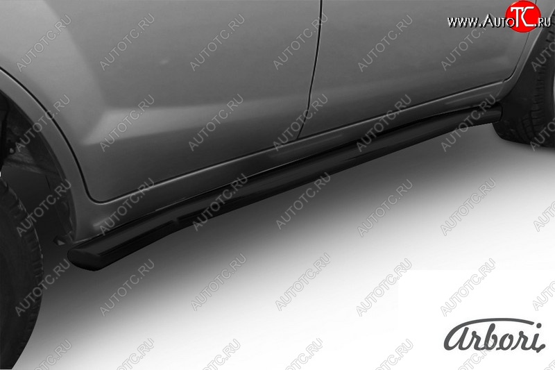 3 644 р. Защита штатных порогов Arbori (черная, d60 mm). Lifan X60 2-ой рестайлинг (2016-2025)  с доставкой в г. Пермь