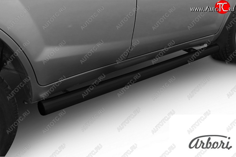 3 734 р. Защита штатных порогов Arbori (черная, d76 mm). Lifan X60 1-ый рестайлинг (2015-2016)  с доставкой в г. Пермь