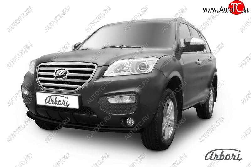3 284 р. Защита переднего бампера Arbori (черная, 1 труба d60 mm). Lifan X60 дорестайлинг (2011-2015)  с доставкой в г. Пермь