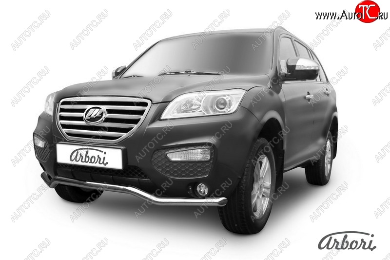 9 899 р. Защита переднего бампера Arbori (волна, нержавейка, 1 труба d60 mm).  Lifan X60 (2011-2016) дорестайлинг, 1-ый рестайлинг  с доставкой в г. Пермь