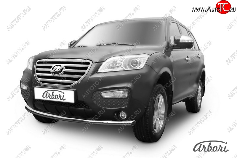 9 179 р. Защита переднего бампера Arbori (нержавейка, 1 труба d60 mm). Lifan X60 дорестайлинг (2011-2015)  с доставкой в г. Пермь