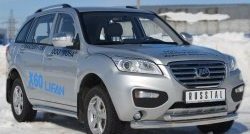 20 999 р. Двойная защита переднего бампера из труб диаметром 76 и 63 мм SLITKOFF  Lifan X60 (2011-2015) дорестайлинг  с доставкой в г. Пермь. Увеличить фотографию 4