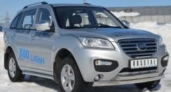 16 549 р. Защита переднего бампера (2 трубыØ75х42 мм, нержавейка) Russtal Lifan X60 дорестайлинг (2011-2015)  с доставкой в г. Пермь. Увеличить фотографию 4
