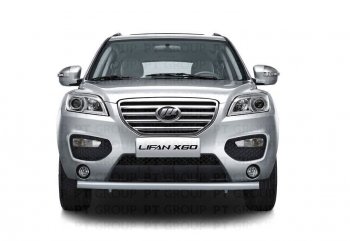 6 079 р. Защита переднего бампера (сталь с покрытием, Ø63 мм) Petroil Tuning  Lifan X60 (2011-2016) дорестайлинг, 1-ый рестайлинг (Цвет: Черный (Шагрень))  с доставкой в г. Пермь. Увеличить фотографию 4