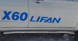 70 999 р. Защита порогов из круглой трубы диаметром 63 мм Russtal Lifan X60 1-ый рестайлинг (2015-2016) (Защита порогов с со скосами на торцах (вариант 1))  с доставкой в г. Пермь. Увеличить фотографию 6
