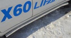 70 999 р. Защита порогов из круглой трубы диаметром 63 мм Russtal Lifan X60 1-ый рестайлинг (2015-2016) (Защита порогов с со скосами на торцах (вариант 1))  с доставкой в г. Пермь. Увеличить фотографию 7