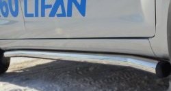 70 999 р. Защита порогов из круглой трубы диаметром 63 мм Russtal Lifan X60 1-ый рестайлинг (2015-2016) (Защита порогов с со скосами на торцах (вариант 1))  с доставкой в г. Пермь. Увеличить фотографию 8
