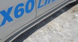 70 999 р. Защита порогов из круглой трубы диаметром 63 мм Russtal Lifan X60 1-ый рестайлинг (2015-2016) (Защита порогов с со скосами на торцах (вариант 1))  с доставкой в г. Пермь. Увеличить фотографию 11