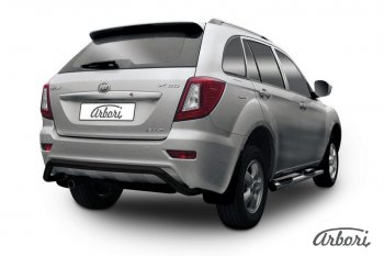 Защита заднего бампера Arbori (скоба, черная, 1 труба d60 mm). Lifan X60 (2015-2016) 1-ый рестайлинг