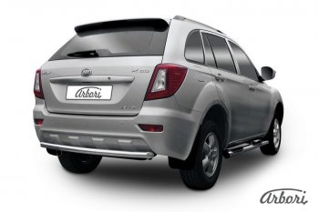 Защита заднего бампера Arbori (нержавейка, 1 труба d60 mm). Lifan X60 (2015-2016) 1-ый рестайлинг