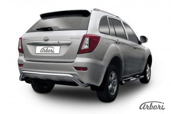 Защита заднего бампера Arbori (скоба, нержавейка, 1 труба d60 mm). Lifan X60 (2015-2016) 1-ый рестайлинг