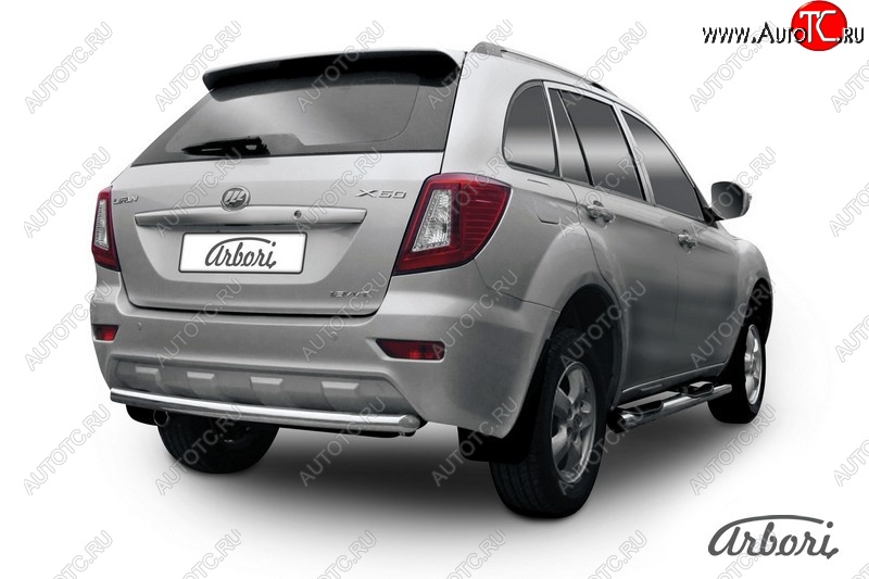 14 999 р. Защита заднего бампера Arbori (нержавейка, 1 труба d60 mm).  Lifan X60 (2015-2016) 1-ый рестайлинг  с доставкой в г. Пермь