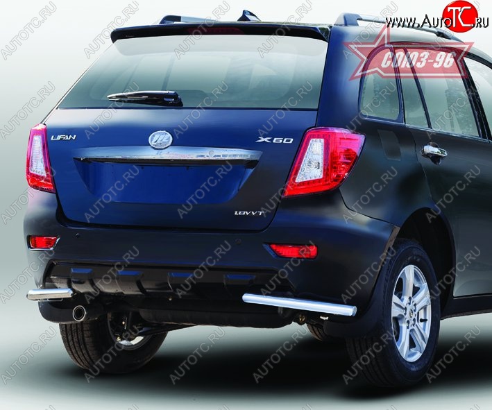 8 189 р. Защита заднего бампера из боковых уголков Souz-96 (d42)  Lifan X60 (2011-2015) дорестайлинг  с доставкой в г. Пермь