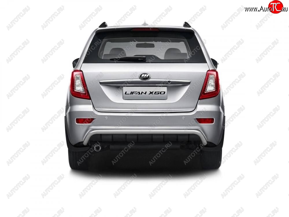 5 999 р. Защита заднего бампера Petroil Tuning (d51)  Lifan X60 (2011-2015) дорестайлинг (Нержавеющая полированная сталь)  с доставкой в г. Пермь