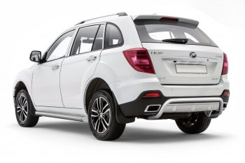 13 299 р. Защита порогов вогнутая из трубы Ø63 Petroil Tuning  Lifan X60 (2016-2025) 2-ой рестайлинг (Нержавеющая полированная сталь)  с доставкой в г. Пермь. Увеличить фотографию 2