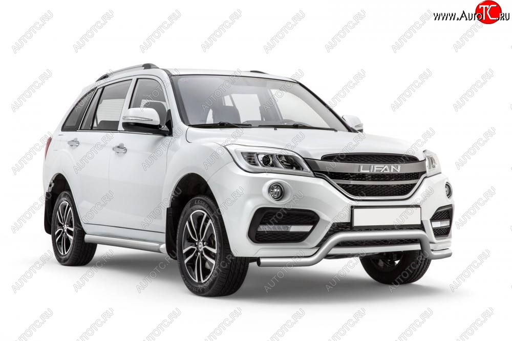 15 599 р. Защита переднего бампера Petroil Tuning (d63, волна)  Lifan X60 (2016-2025) 2-ой рестайлинг (Нержавеющая полированная сталь)  с доставкой в г. Пермь