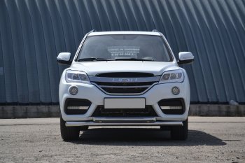 14 499 р. Защита переднего бампера двойная из труб d63/51 мм Petroil Tuning  Lifan X60 (2016-2025) 2-ой рестайлинг (Нержавеющая полированная сталь)  с доставкой в г. Пермь. Увеличить фотографию 3