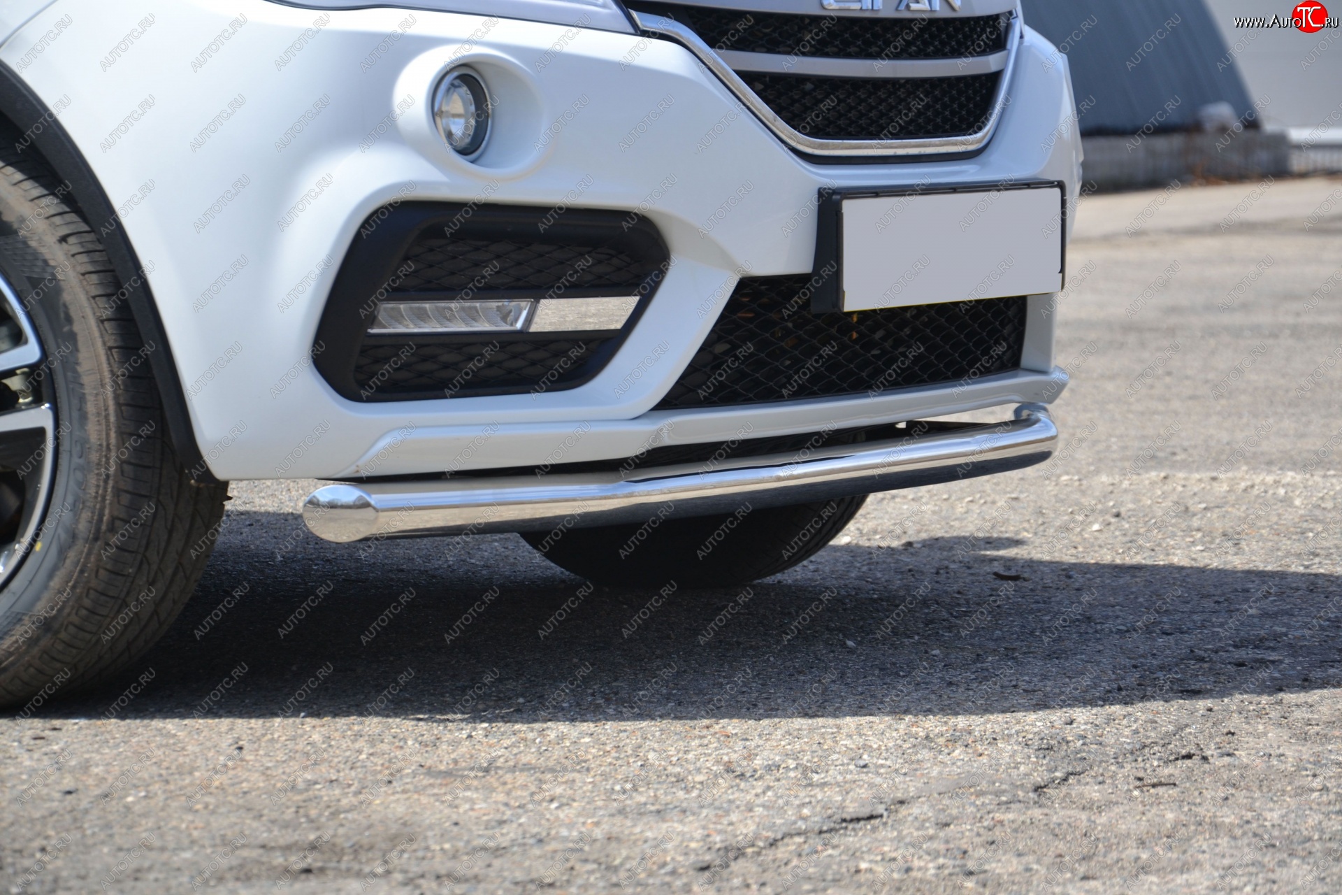 15 309 р. Защита переднего бампера одинарная из трубы d63 мм Petroil Tuning  Lifan X60 (2016-2025) 2-ой рестайлинг (Нержавеющая полированная сталь)  с доставкой в г. Пермь