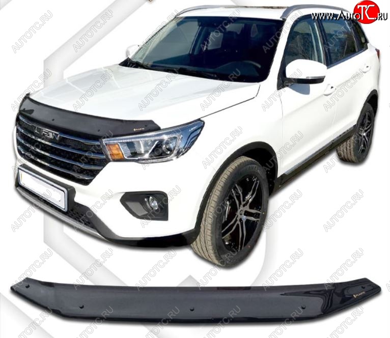 1 999 р. Дефлектор капота CA-Plastiс  Lifan X70 (2018-2025) (Classic черный, Без надписи)  с доставкой в г. Пермь