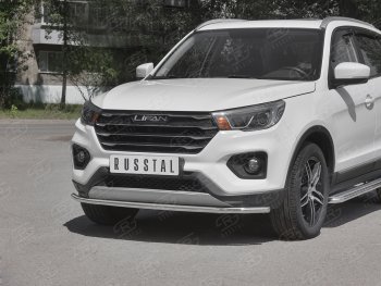 14 999 р. Защита переднего бампера (Ø42 мм, нержавейка) SLITKOFF  Lifan X70 (2018-2025)  с доставкой в г. Пермь. Увеличить фотографию 2