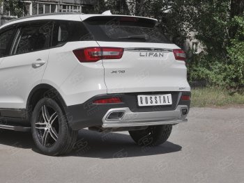 15 449 р. Защита заднего бампера (Ø63/42 мм, нержавейка) SLITKOFF  Lifan X70 (2018-2025)  с доставкой в г. Пермь. Увеличить фотографию 2