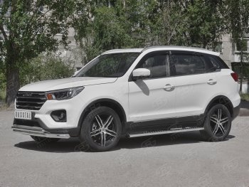 19 399 р. Защита порогов (Ø120x60 мм с проступью, нержавейка) Russtal Lifan X70 (2018-2025)  с доставкой в г. Пермь. Увеличить фотографию 2