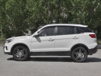 19 399 р. Защита порогов (Ø120x60 мм с проступью, нержавейка) Russtal Lifan X70 (2018-2025)  с доставкой в г. Пермь. Увеличить фотографию 3