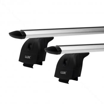 Багажник на крышу с низкими рейлингами сборе LUX Lifan X70 (2018-2025) (дуги аэро-трэвэл 120 см, без замка, серебро)