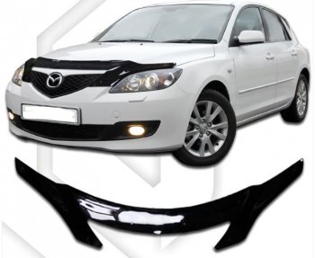 Дефлектор капота CA-Plastiс Mazda 3/Axela  BK (2003-2009) дорестайлинг, хэтчбэк, рестайлинг, хэтчбэк