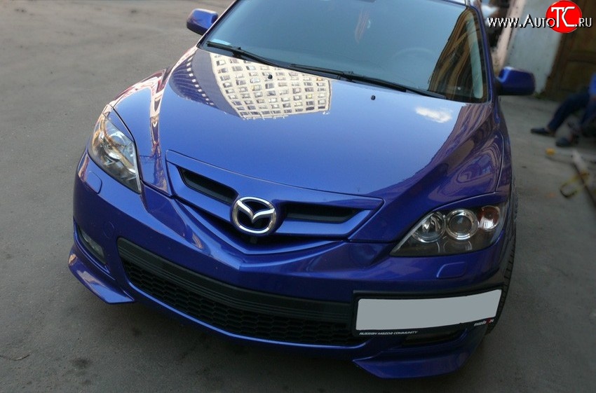 2 899 р. Накладки на передний бампер Sport Mazda 3/Axela BK дорестайлинг, хэтчбэк (2003-2006) (Неокрашенная)  с доставкой в г. Пермь