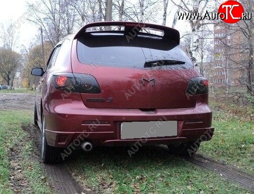 5 349 р. Накладка на задний бампер Sport CentreTuning  Mazda 3/Axela  BK (2003-2009) дорестайлинг, хэтчбэк, рестайлинг, хэтчбэк (Неокрашенная)  с доставкой в г. Пермь